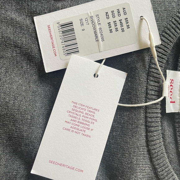 New Seed Heritage ladybug girl knitted dress size 9 - Picture 6 of 11